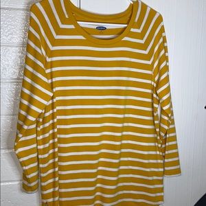 Yellow and White Striped Sweater